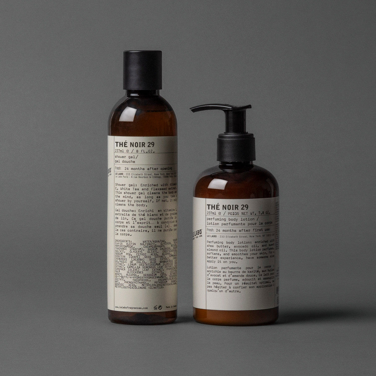 Le Labo Fragrances THÉ NOIR 29 BODY CARE SET | perfuming body lotion & shower gel